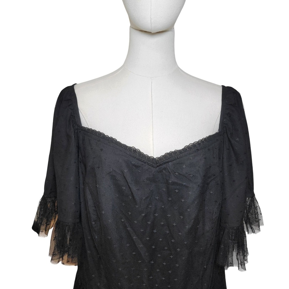 JessaKae Black Tulle Dress 1X NWT Formal Wedding Guest Whimsical Cottagecore - Picture 3 of 8